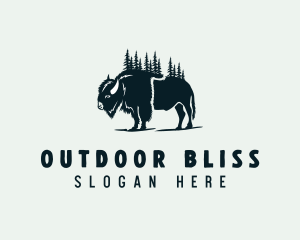 Nature Wildlife Bison logo design