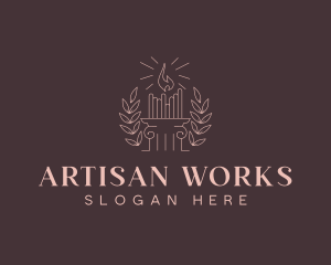 Artisanal Column Candle logo design