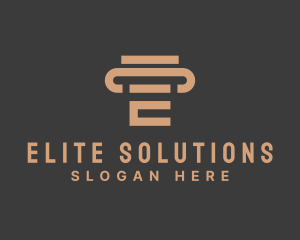 Legal Column Letter E logo design