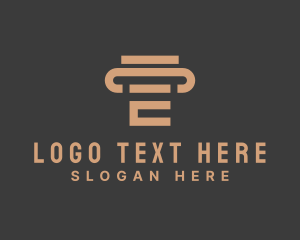 Architecture - Legal Column Letter E logo design