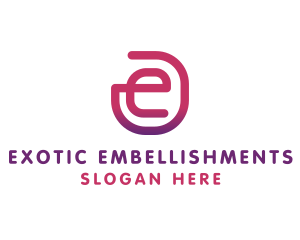 Letter E Outline logo design