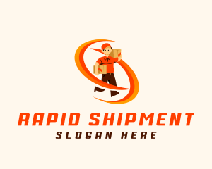 Delivery Man Logistics logo design