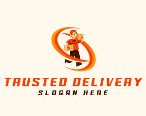 Delivery Man Logistics logo design