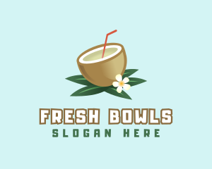 Coconut Fruit Drink logo design