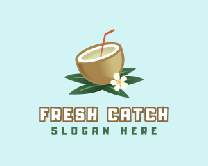 Coconut Fruit Drink logo design