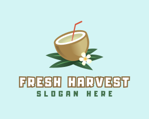 Coconut Fruit Drink logo design