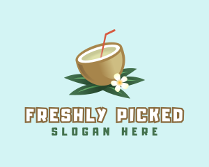 Coconut Fruit Drink logo design