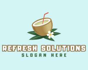 Coconut Fruit Drink logo design