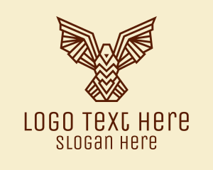 Feathers - Tribal Brown Bird logo design