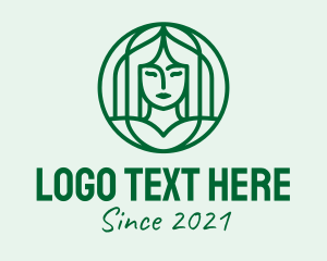 Green Outline Girl  logo