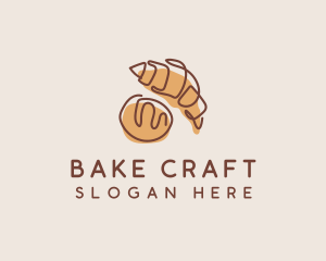 Croissant Bread Baker logo design