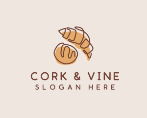 Croissant Bread Baker logo design