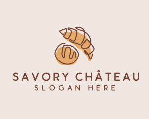 Croissant Bread Baker logo design