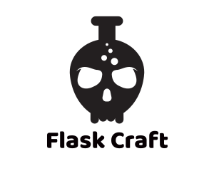 Skull Lab Flask logo design