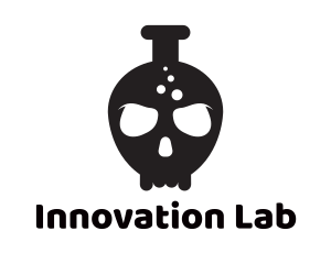 Skull Lab Flask logo design