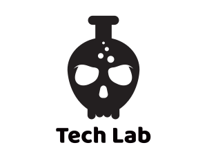 Skull Lab Flask logo design