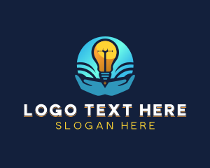 Solar Light Bulb Hands logo