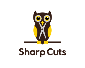 Owl Scissors Barber logo