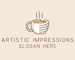 Hand Coffee Cup  logo design