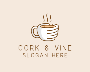 Hand Coffee Cup  logo design