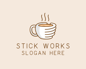 Hand Coffee Cup  logo design