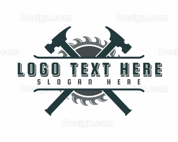 Hammer Saw Construction Logo