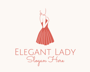 Lady Red Dress Fashion  logo