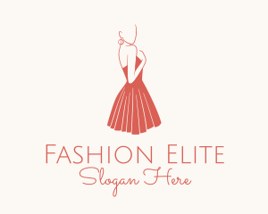 Lady Red Dress Fashion  logo