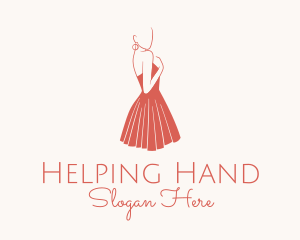 Lady Red Dress Fashion  logo design