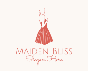 Lady Red Dress Fashion  logo