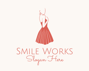 Lady Red Dress Fashion  logo