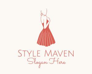 Lady Red Dress Fashion  logo