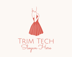 Lady Red Dress Fashion  logo design