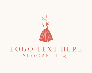 Lady Red Dress Fashion  logo