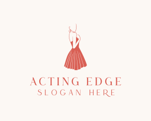 Lady Red Dress Fashion  logo design