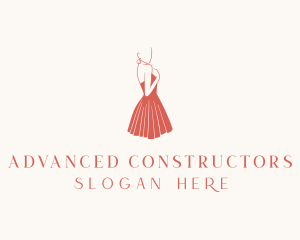 Lady Red Dress Fashion  logo design