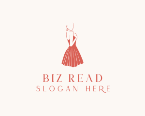 Lady Red Dress Fashion  logo design