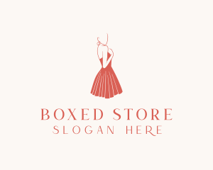 Lady Red Dress Fashion  logo design