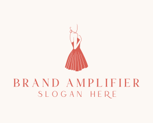 Lady Red Dress Fashion  logo design