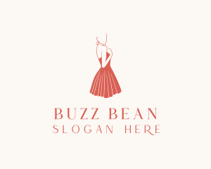 Lady Red Dress Fashion  logo design