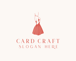 Lady Red Dress Fashion  logo design