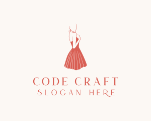 Lady Red Dress Fashion  logo design