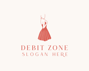 Lady Red Dress Fashion  logo design