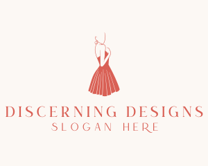 Lady Red Dress Fashion  logo