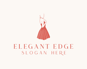 Lady Red Dress Fashion  logo design