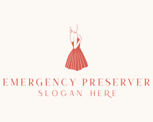 Lady Red Dress Fashion  logo design