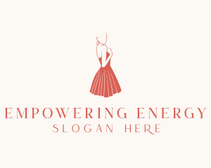 Lady Red Dress Fashion  logo design