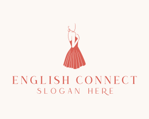 Lady Red Dress Fashion  logo design