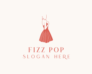 Lady Red Dress Fashion  logo design