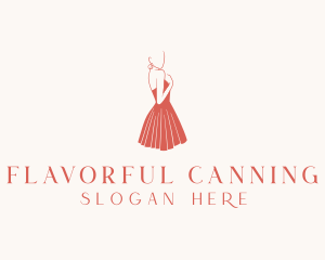 Lady Red Dress Fashion  logo design